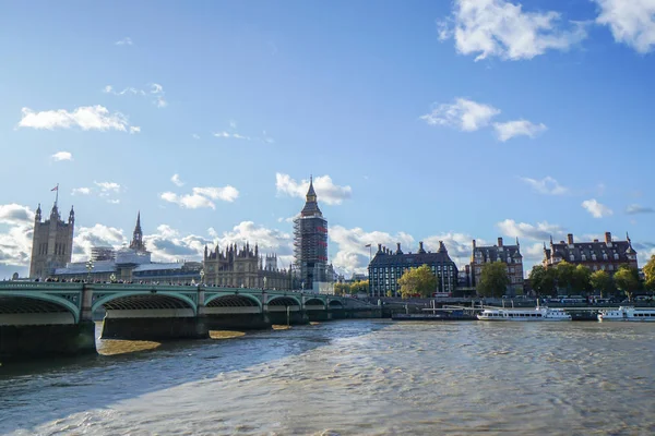 Londýn Velká Británie Listopadu 2017 Big Ben Probíhá Rekonstrukce Mostu — Stock fotografie