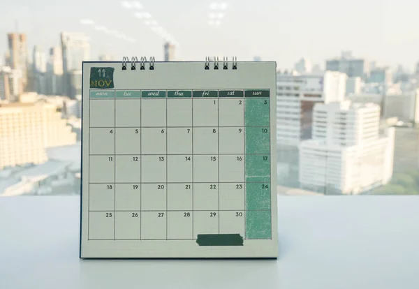 Επιτραπέζιο Ημερολόγιο Νοεμβρίου Για Υπενθύμιση Σύσκεψης Και Ραντεβού Στο Γραφείο — Φωτογραφία Αρχείου