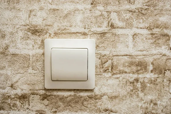 Close Light Switch Vintage Brick Wall Home — Stock Photo, Image