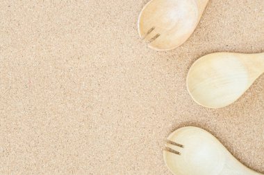 çevre dostu için ahşap kaşık ve çatal kadar yakın