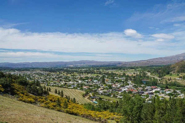 Naturlandschaft Auf Hügel Strahlend Blauem Himmel Frühlingszeit Neuseeland — Stockfoto