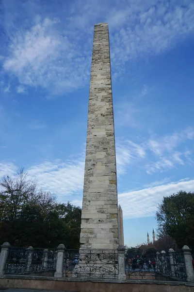 Istanbul Türkei Dezember 2019 Ummauerter Obelisk Sultanahmet Platz Istanbul Als — Stockfoto