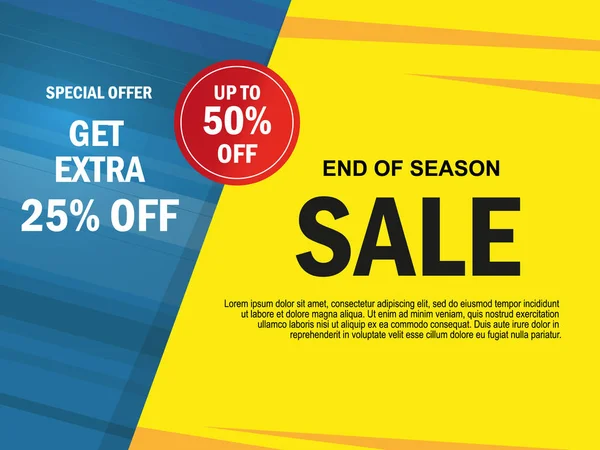 Satış afişi tasarımı, büyük indirim özel teklifi. Sezon sonu özel teklif afişi. vektör illüstrasyonu.