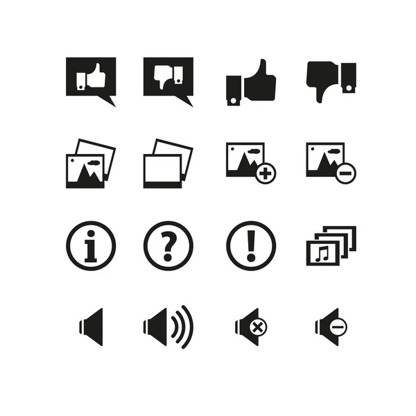 Conjunto simple de aprobar iconos de línea vectorial relacionados. Contiene iconos tales como sonido, como, galería, foto y más . — Archivo Imágenes Vectoriales