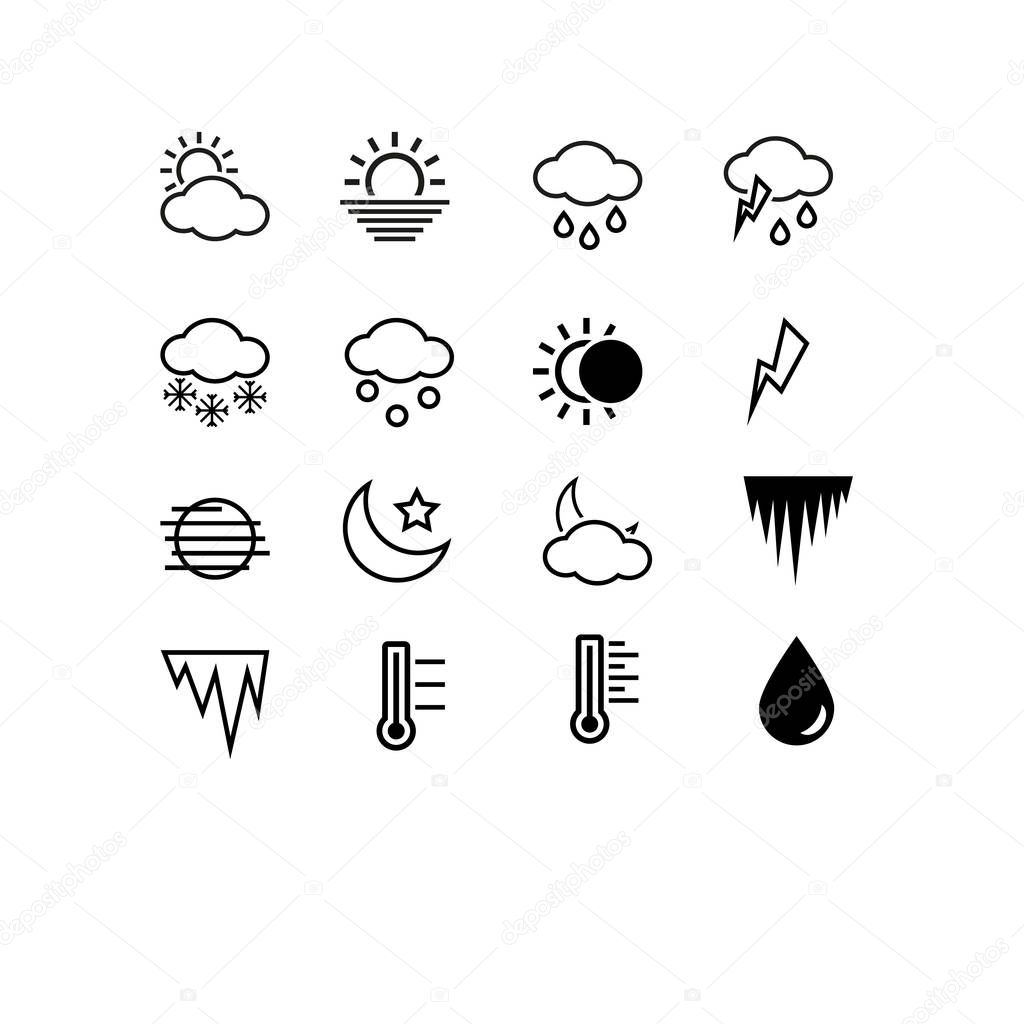 Simple Set of Approve Related Vector Line Icons. Contains such Icons as weather, snow, rain, hail, sun and more. 48x48 Pixel Perfect