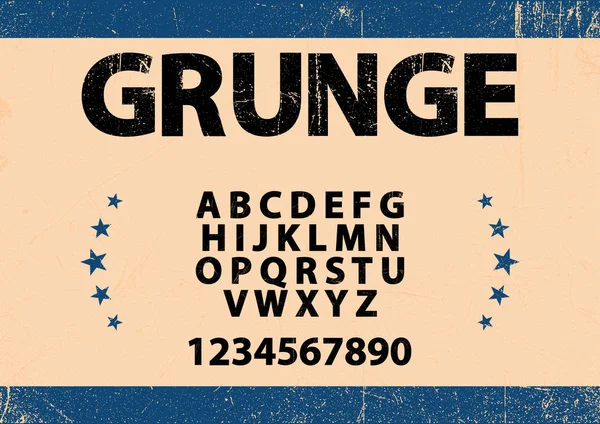 Polices en gras dans le style grunge et le vecteur alphabet — Image vectorielle