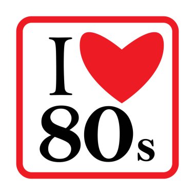 80s sevdiğim 80'ler disko Rap Rock Retro moda Pop sanat kültür Vintage imzalamak. Vektör Eps 10
