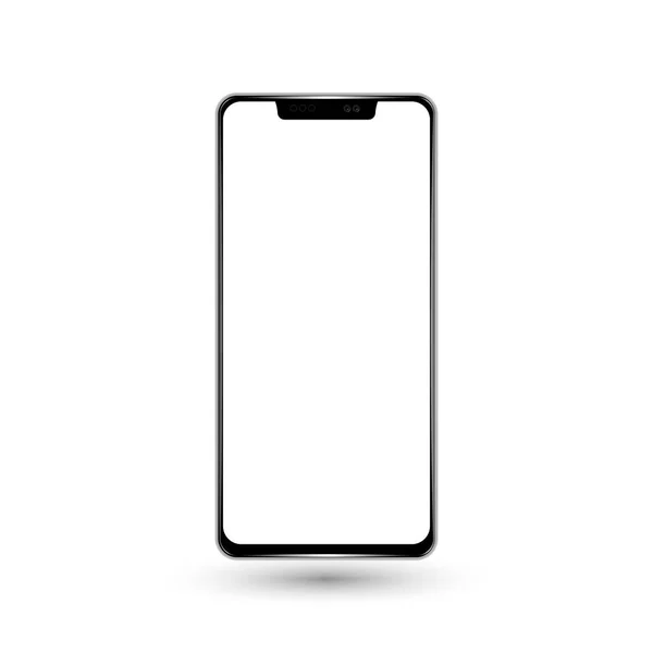 Nieuwe frameless telefoon voorkant zwart vector tekening eps10 formaat geïsoleerd op een witte achtergrond - vector — Stockvector