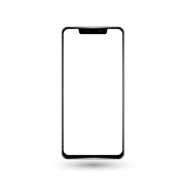 Yeni çerçevesiz telefon açık siyah vektör eps10 biçimi çizim beyaz arka plan üzerinde - izole vektör
