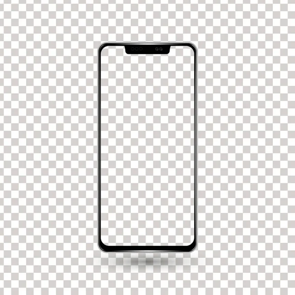 New frameless phone front black vector drawing eps10 format isolated on white background - vector — Stock Vector