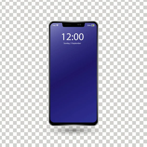Yeni çerçevesiz telefon açık siyah vektör eps10 biçimi çizim beyaz arka plan üzerinde - izole vektör