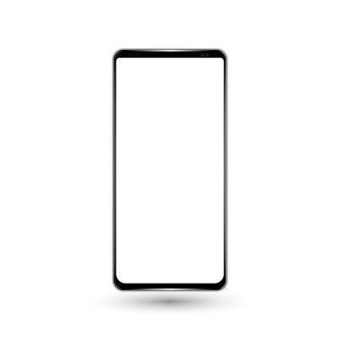Yeni çerçevesiz telefon açık siyah vektör eps10 biçimi çizim beyaz arka plan üzerinde - izole vektör