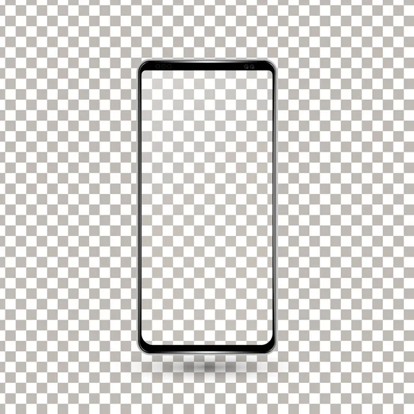 Yeni çerçevesiz telefon açık siyah vektör eps10 biçimi çizim şeffaf arka plan üzerinde - izole vektör.