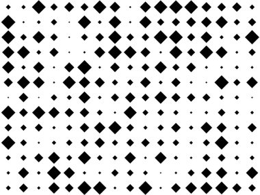 Küçük ve büyük rhomotobüsler ile soyut geometrik desen. Web afiş, poster, kartlar, duvar kağıtları, backdrops, paneller için tasarım elemanı siyah ve beyaz renk vektör illüstrasyon