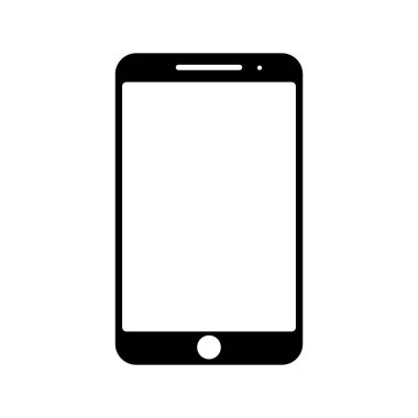 Smartphone simge vektör, mobil Illustration. Beyaz arka planda yalıtılmış