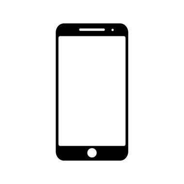 Smartphone simge vektör, mobil Illustration. Beyaz arka planda yalıtılmış