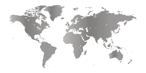 Mapa del mundo plateado sobre fondo blanco. Vector EPS10 — Vector de stock