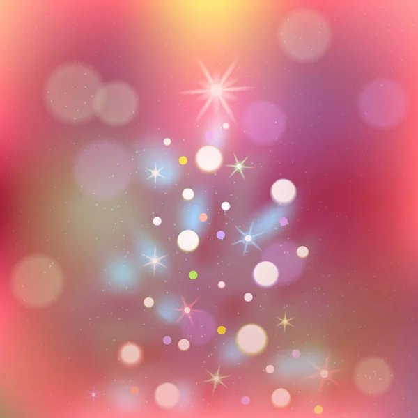 Xmas ağacı ve ışıklar ile Noel vektör arka plan. Köknar ağacı odaklanmamış arka plan üzerinde. Noel ve yeni yıl için parlak Festival zemin.