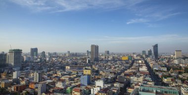 Phnom Penh Kamboçya Şehir merkezindeki Sky Bar 'dan Gündüz Saati