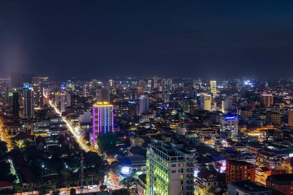 Gece yarısı Phnom Penh Genel Görünümü