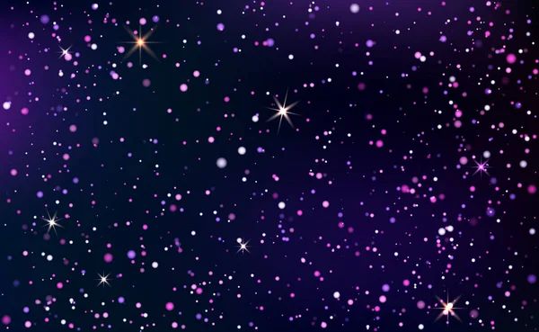 Темно-синее и фиолетовое звездное небо — стоковый вектор