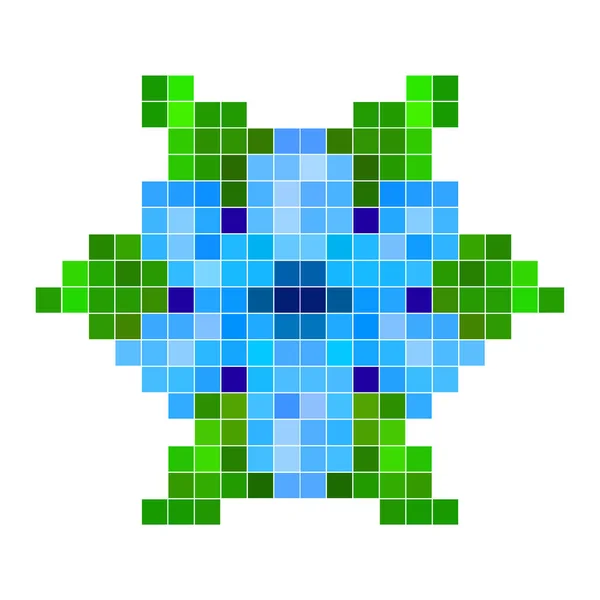 Flor de pixel azul — Vetor de Stock