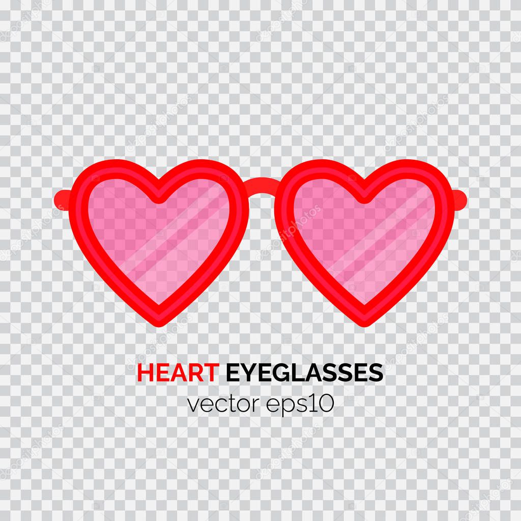 Heart shaped pink eyeglasses