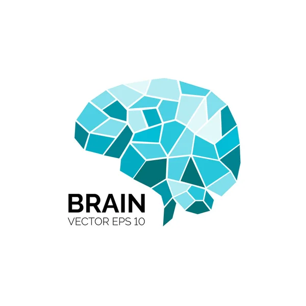 Símbolo azul del cerebro — Vector de stock