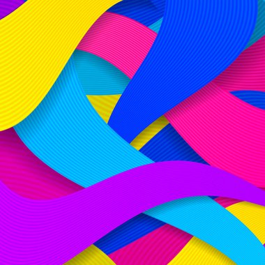 Kavisli çizgilerle renkli modern arka plan