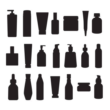 Konteynerler ve paketler siyah siluetler