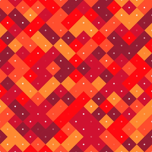 Nahtloses Muster mit roten Pixelquadraten — Stockvektor