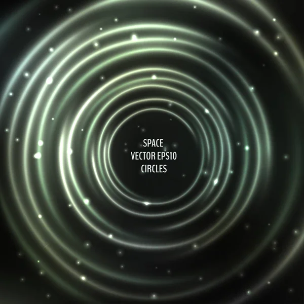 灰色の光の円を持つ抽象的な宇宙の背景 — ストックベクタ