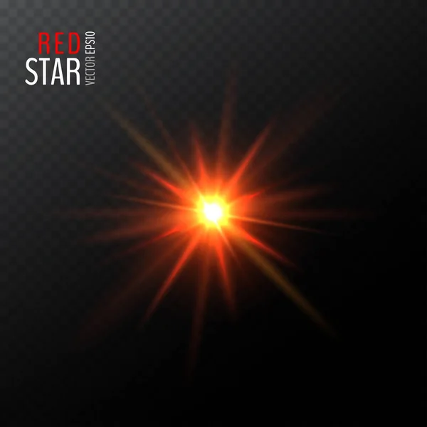Shining bright abstract red star — Stock Vector