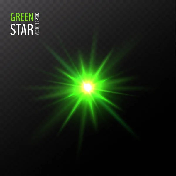 Vector shining green star — Stock Vector