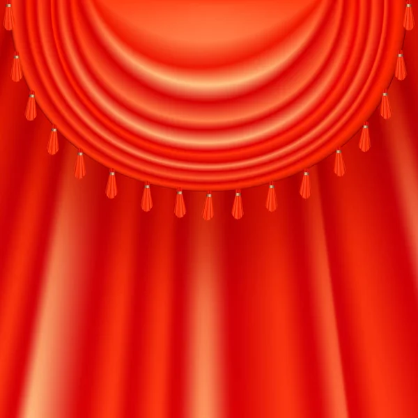 Rideaux en satin rouge — Image vectorielle