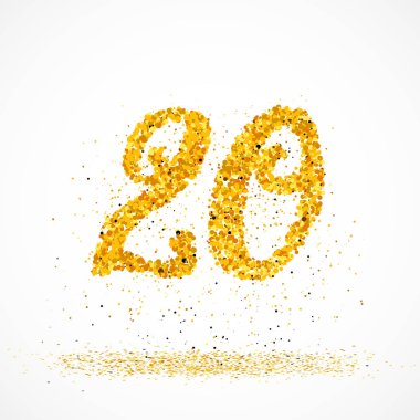 20 küçük glitter altın daireler ile yapılan