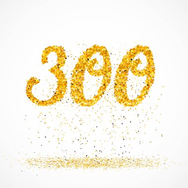 300 küçük glitter altın daireler ile yapılan