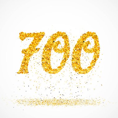700 küçük glitter altın daireler ile yapılan