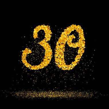 30 küçük glitter altın daireler ile yapılan