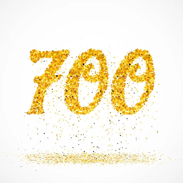 700 feito com pequenos círculos de ouro brilho —  Vetores de Stock
