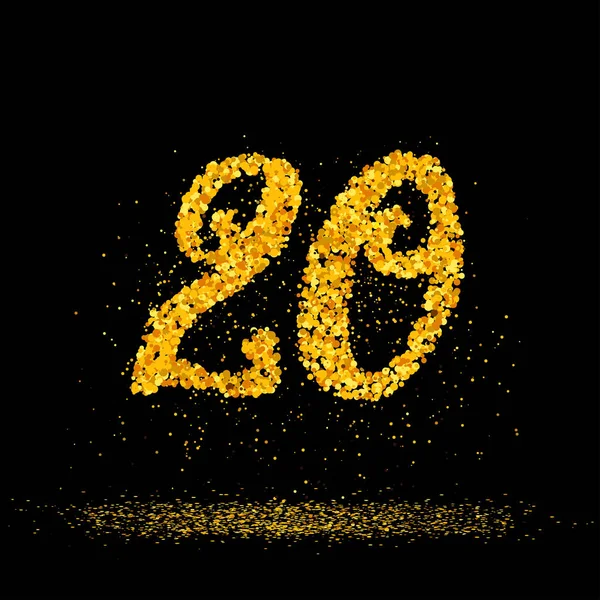 20 küçük glitter altın daireler ile yapılan