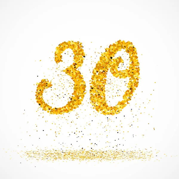 30 küçük glitter altın daireler ile yapılan