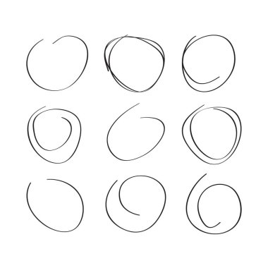 elle çizilmiş daireler kümesi