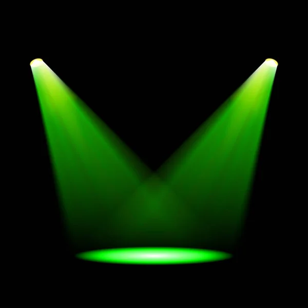 Φωτεινές πράσινες προβολείς — Διανυσματικό Αρχείο