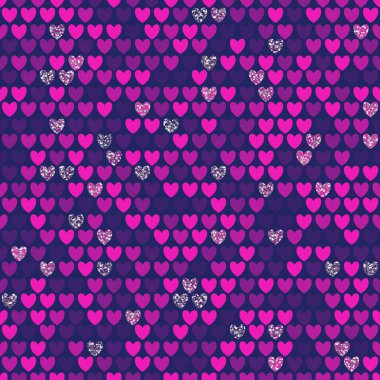 Kırmızı kalplerle kusursuz desen