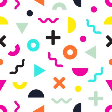 Memphis tarzında dikişsiz geometrik desen