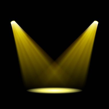 Parlayan sarı spot ışıkları