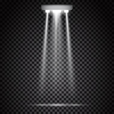 Parlayan beyaz spot ışıkları