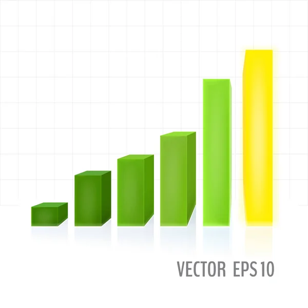 Gráficos verdes en crecimiento — Vector de stock