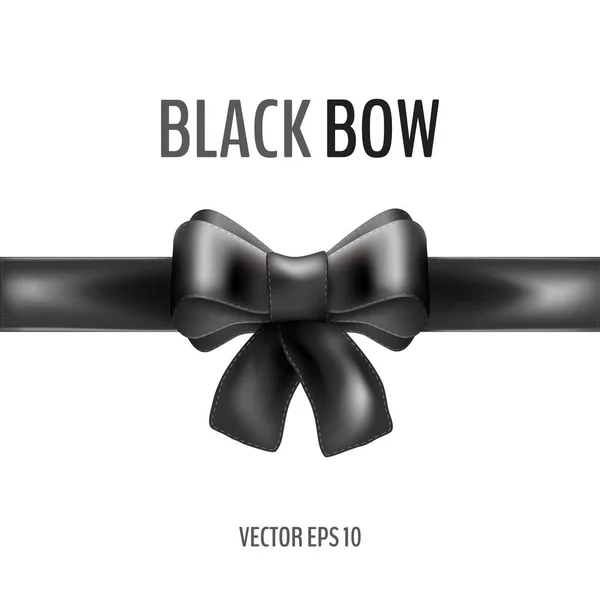 Silky black bow — Stock Vector